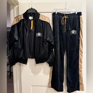 Rhude Sky Lounge velvet track suit. XL